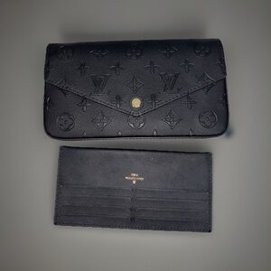 Women's Crossbody Small Bag Black Leather, Including Scarf & Dust Bag